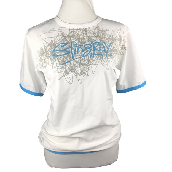 NWT Stingray Graphic Girls Sz 16 Short Sleeves Chlorine Resistant T-Shirt - Picture 1 of 11